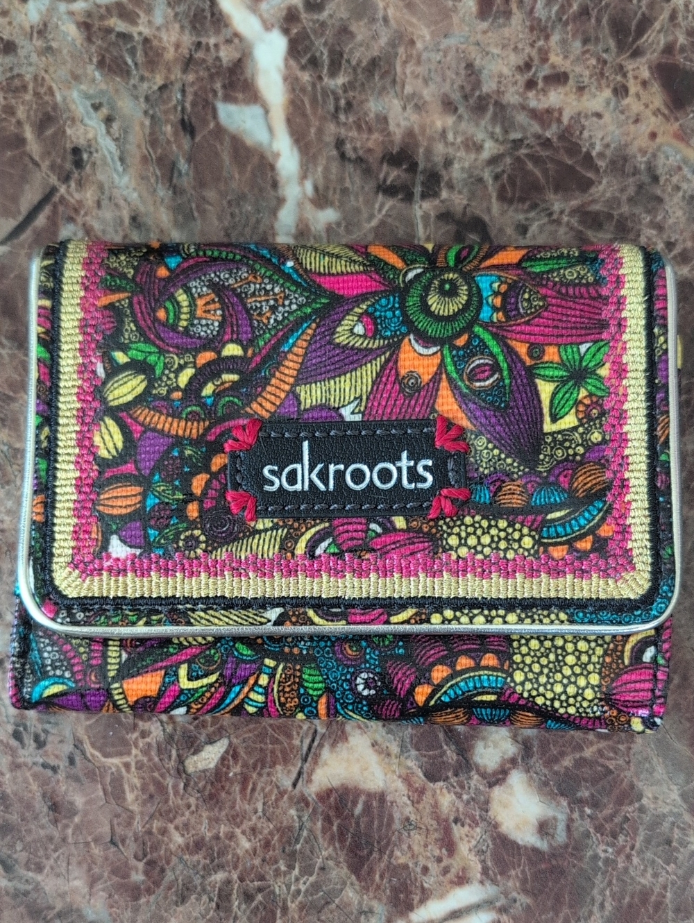 Sakroots Bright Multicolor Paisley Floral Wallet